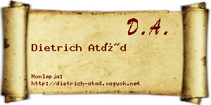 Dietrich Atád névjegykártya